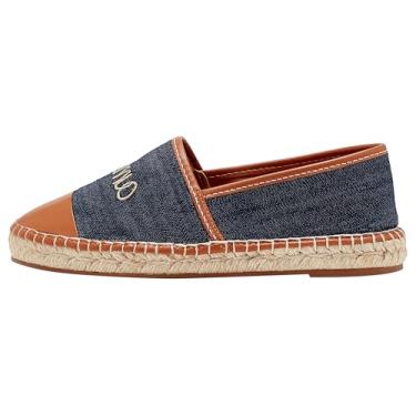 Imagem de Cinq à Sept Mocassim feminino Jenna Denim Esparille, Índigo/conhaque, 41