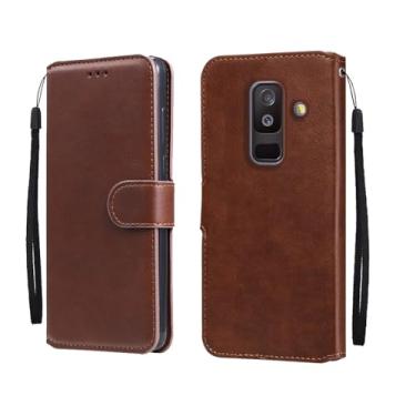 Imagem de Shingtomua Capa carteira para Samsung Galaxy A6 Plus 2018/J8 2018 com suporte de couro PU premium com suporte para cartão capa flip magnética [capa interior de TPU] compatível com Samsung A6+ 2018