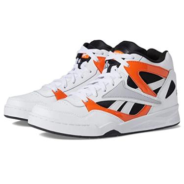 Imagem de Reebok Tênis de basquete unissex adulto Bb4590 cano alto, Branco/Preto/Laranja Smash, 12.5 Women/11 Men