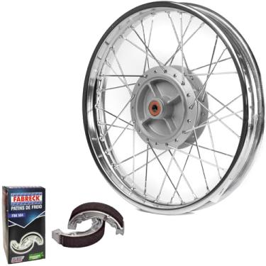 Imagem de Roda Traseira Raiada CG 150/160 Titan, Fan e Start - Com Rolamentos + Lonas de Freio