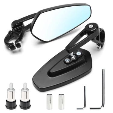 Imagem de Espelhos de extremidade de barra de motocicleta - espelhos retrovisores ajustáveis para guidão de 22 mm compatíveis com Honda GROM MSX125 CB500F Yamaha MT-03 MT-07 FZ-07 MT-09 MT-10 Kawasaki Z125 pro
