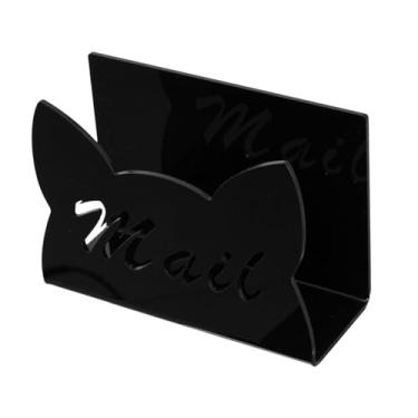 Imagem de BLWOTMOR Porta-correspondências de Acrílico para Mesa, Organizador de Correspondências, Suporte de Armazenamento, Porta-cartas de Mesa para Revistas, Preto, Tamanho real