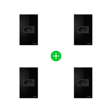 Imagem de Kit Tomada Inteligente ETS 1001 Preto Intelbras - 4 unidades
