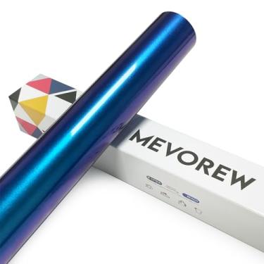 Imagem de MEVOREW Chameleon HTV Vinil de transferência de calor 30,5 cm x 1,8 m de ferro em vinil para camiseta, camaleão gradiente mudança de cor PU HTV rolos para Cricut, Silhouette Cameo (céu azul-roxo, 30,5