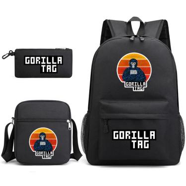 Imagem de Mochila escolar Gorillas Tags Anime, conjunto de 3 peças para crianças