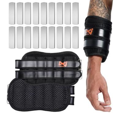 Imagem de Pesos de pulso ajustáveis, um par de pesos de braço de 2 kg para mulheres e homens, pesos de pulso removíveis para treino físico, corrida, corrida, 1 par, 2 unidades