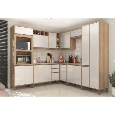 Imagem de Cozinha Completa 8 Peças Com Armário E Balcão Mel Vanilla-pérola Off