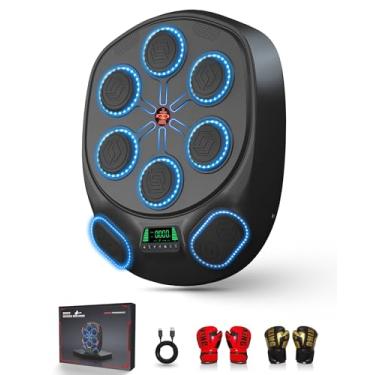 Imagem de Yifengox Nova máquina de boxe musical inteligente e treinador de perfuração interativo | 8 alvos com luzes de ritmo LED e suporte de parede | Treino em casa e diversão para adultos/crianças, presente