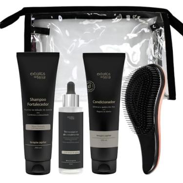 Imagem de Kit Completo Tratamento Capilar – Shampoo 250 ml, Condicionador 250 ml, Tônico Crescimento, Escova Mágica e Nécessaire