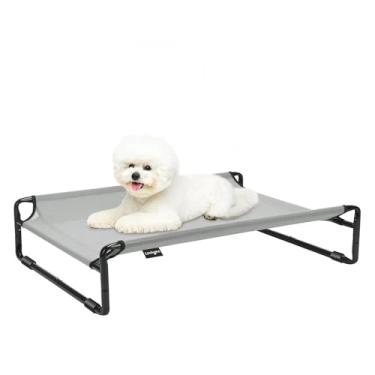 Imagem de Cama Suspensa para Cachorros Pet Grande Antiderrapantes Respirável Cinza G 90x65x21cm