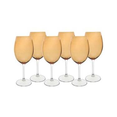 Imagem de Conjunto de Taças para Água Bohemia Gastro 580ml Âmbar - 6 Peças