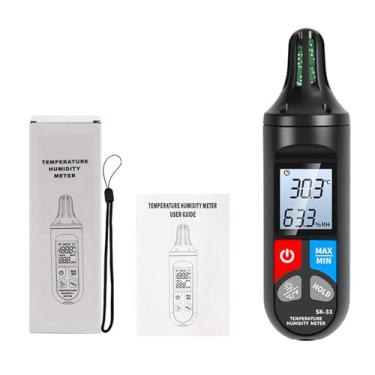 Imagem de BAFOVY Medidor de Umidade de Temperatura Portátil, Termômetro Higrômetro Digital Com Luz de Fundo, Função de Retenção de Dados para Ambiente Doméstico (SK-33)
