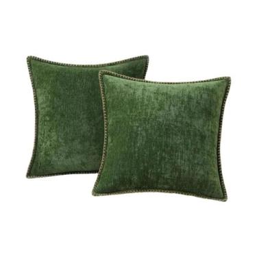 Imagem de Capas De Almofada Em Chenille Macio Laranja Outono Para Sofá E Decoraç