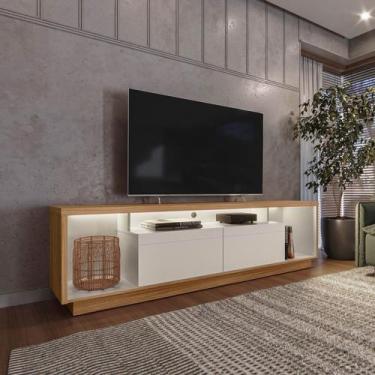 Imagem de Rack para TV até 75 Polegadas com LED MDF 181cm 2 Portas Fita Cronos C