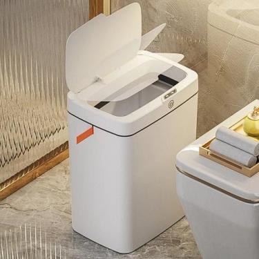 Imagem de Lixeira Automática Sensor Recarga Cesto Lixo Cozinha Banheiro Reciclag