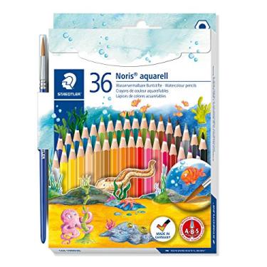 Imagem de Lápis de Cor Aquarelável, Staedtler, Noris, 36 Cores + 1 Pincel
