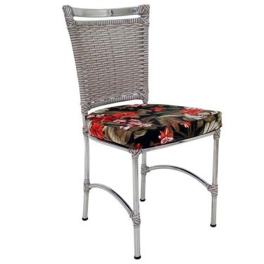 Imagem de Cadeira Em Alumínio E Fibra Sintética Jk Cozinha Edícula Marmore E Maui Preto