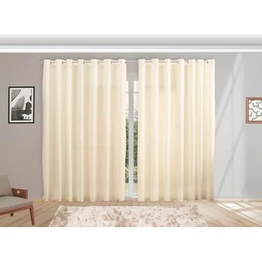 Imagem de Cortina Grande Lisa Roma Para Varão Sala Quarto Sem Forro (PALHA, 5 METROS)