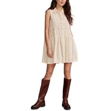 Imagem de Lucky Brand Vestido feminino com gola em camadas, Turtledove, P