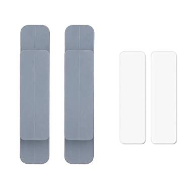 Imagem de 1 Pasta para pares puxadores para portas deslizantes abertas Maçanetas de móveis Gabinete plástico autoadesivo interno Puxadores de guarda-roupas multifuncionais, A, cinza 02