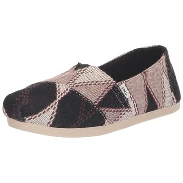 Imagem de TOMS Mocassim feminino Alpargata Cloudbound 10020190, Malha Argyle Preta, 35