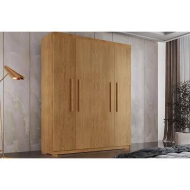 Imagem de Guarda Roupa Casal 4 Portas e 2 Gavetas c/ Pés Espanha Naturale - Rufato