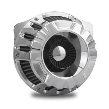 Imagem de Para filtro de ar harley Touring street glide road king electra tri trike Dyna Sportster XL 883 1200 Softail entrada de ar (estilo profundo - cromado, A-para modelos Sportster XL)