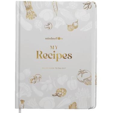Imagem de Mindmellow Livro de receitas em branco para escrever em suas próprias receitas sal – DIY livro de receitas de capa dura caderno de receitas em branco – Organize e personalize 100 receitas favoritas –