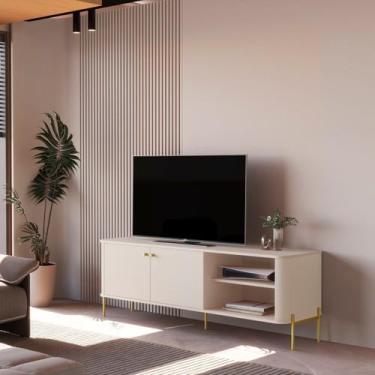 Imagem de Rack para TV até 60 Polegadas Curvo Pés e Puxadores em Metal Tucupí - 