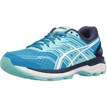 Imagem de ASICS Tênis de corrida feminino GT-2000 5, Azul diva/branco/água, 7 Wide