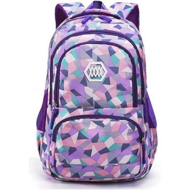 Imagem de Mochila geométrica, de folha ou galáxia para meninas-meninos Bolsa de 