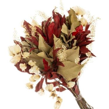 Imagem de Buque de Flores Secas Carne de Vaca Vermelha - Pense Flores