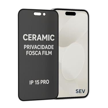 Imagem de Película Cerâmica Fosca Privacidade Compativel Com iPhone 15 Pro, Proteção 9D, Anti-Risco, Anti-Impacto, Anti-Espião, Anti-Reflexo, Anti-Digital com Kit de Limpeza