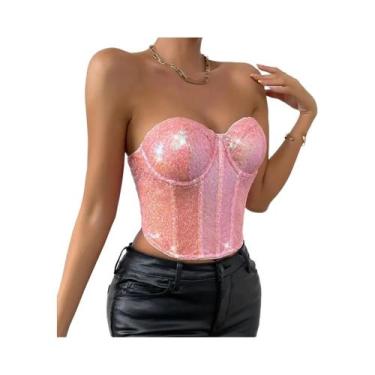 Imagem de Corset Sexy Gótico Com Lantejoulas Para Mulheres, Estilo Vintage, Bust