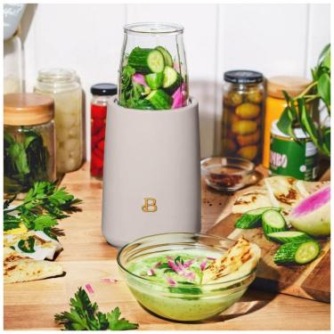 Imagem de Liquidificador pessoal 12 peças Beautiful by Drew Barrymore 240W bege fosco 110V