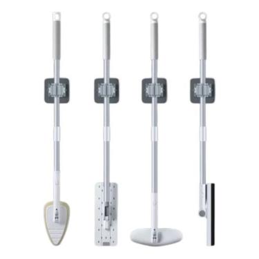 Imagem de Suporte De Vassoura Com 2 Ganchos Adesivo Sem Furo Lavanderi - MADETEC