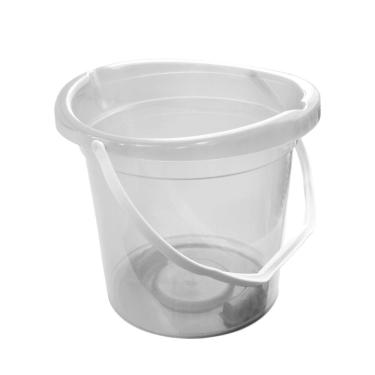 Imagem de Balde Multiuso Dois Bicos Transparente com Alça Branca Durín