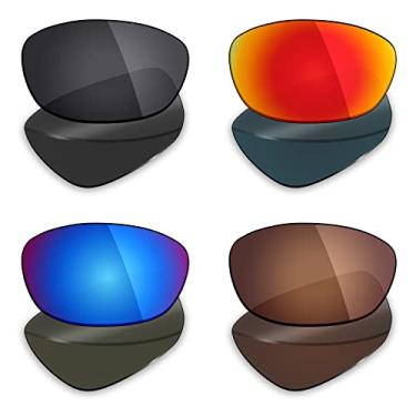 Imagem de 4 pares de lentes polarizadas de substituição para óculos de sol Wiley X Brick da Mryok – preto/vermelho fogo/azul gelo/marrom bronze