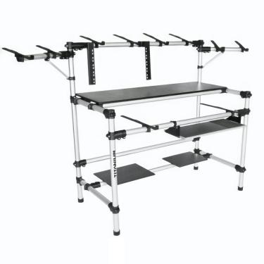 Imagem de Suporte Profissional Dj Titanium Racks RS120 Custom Studio Ideal Para Gemini Mixer PMX10 Mixer P626X Mixer MXR01 BT GEM08USB Em Alumínio Fosco
