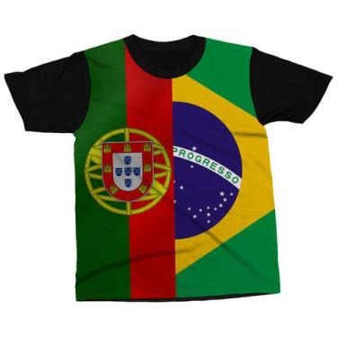 Imagem de Camiseta Portugal E Brasil Bandeiras Camisa Símbolo Países - Darkwood