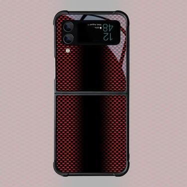 Imagem de Capa com padrão de fibra de carbono para Samsung Galaxy Z Flip4 Z Flip 3 5G 3 4 Proteção testada contra quedas Capa de telefone colorida feminina brilhante, Z6, para Galaxy Z Flip3