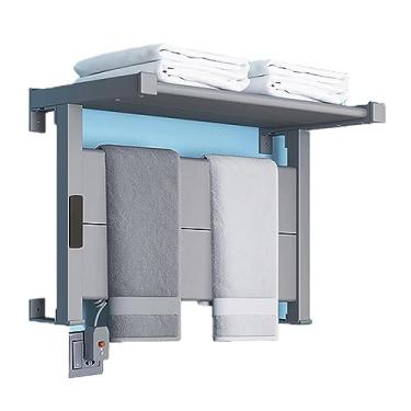 Imagem de Toalheiro Elétrico Doméstico Trilhos de Secagem de Fibra de Carbono Inteligentes Com Controle de Temperatura Do Banheiro Termostato Do Hotel Aquecedor De Toalhas,Gray