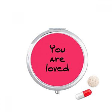 Imagem de You are Loved frases inspiradoras para viagem, bolso para comprimidos, caixa de armazenamento de medicamentos, dispensador de espelho, presente