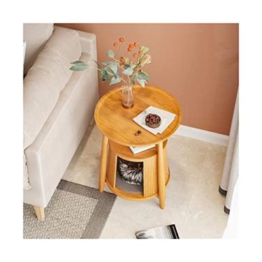 Imagem de Mesa lateral de madeira mesa de centro simples moderno sofá lateral alguns cantos alguns mesa baixa redonda mesa criativa sofá mesa de centro para sala de estar