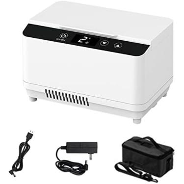 Imagem de Carro Medicação Geladeira Diabético Portátil Insulina Refrigerador Refrigerador Ao Ar Livre Médica Organizar Caixa De Resfriamento Com Display Led E Bateria 230x145x145mm,Sem Bateria,Serene16