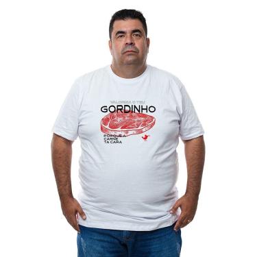 Imagem de Camiseta Plus Size Algodao Masculina Valoriza O Teu Gordinho Com Abridor De Garrafas Integrado