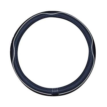 Imagem de Capa para volante de barco de couro de microfibra 33-34 cm (preto e branco)