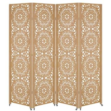 Imagem de 4 Biombo Com Rodinha Painel Repartido Divisoria de Ambiente Decoração Rodizio (Mandala)