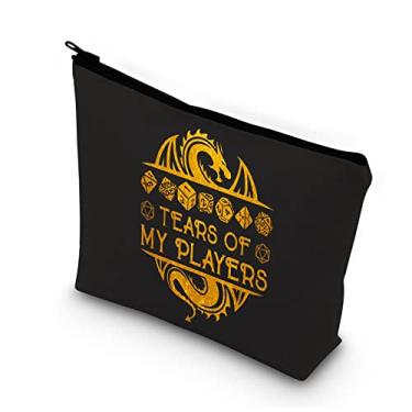 Imagem de BDPWSS DND Gift Dungeon Master Makeup Bag DND Gift Tears Of My Players Funny RPG Gamer Cosmetic Bag d20 Dice Gift, tears of players bl