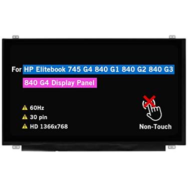 Imagem de BTSELSS Substituição de tela LCD de 14 polegadas para HP Elitebook 745 G4 840 G1 840 G2 840 G3 840 G4 painel de exibição HD 1366 * 768 30 pinos 60 Hz sem toque (com abas)